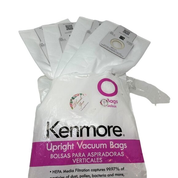Kenmore 53294 Type O Vacuum Bags HEPA for Upright Vacuums Style - Picture 2 of 11